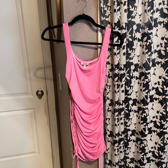 Pink Ruched Mini Dress - Picture 1 of 5